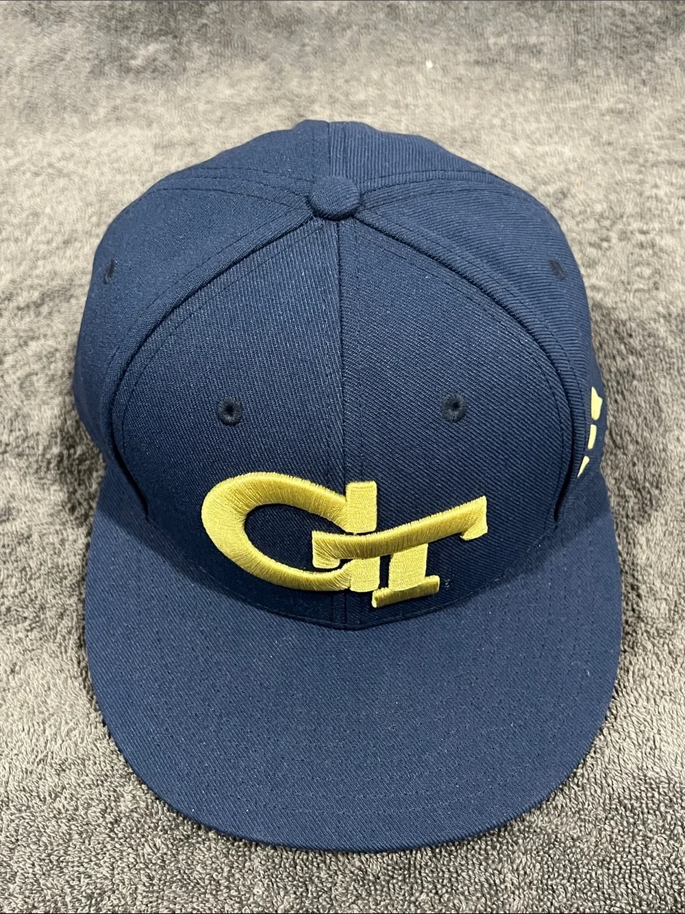 🔥🏈 New GEORGIA TECH YELLOWJACKETS College Adidas Fitted Flat Bill Hat Cap 7 1/8”